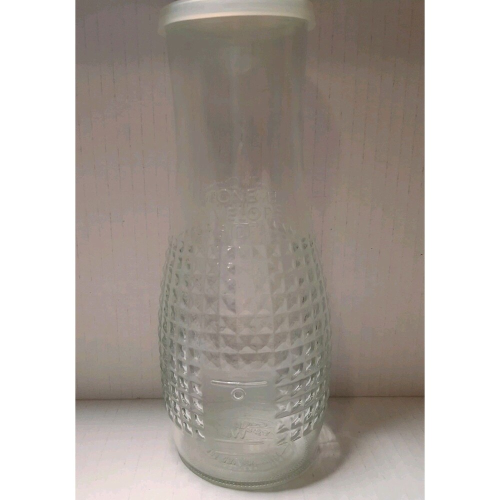 Vintage Good Seasons Salad Dressing Cruet Glass Bottle Jar Flat Lid Kitchen